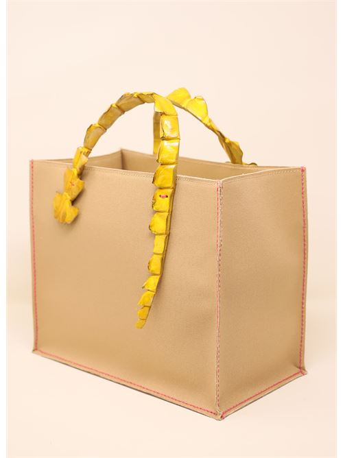 Beach bag with crocodile handles Laboratorio Capri | GRETACAMELYELLOW